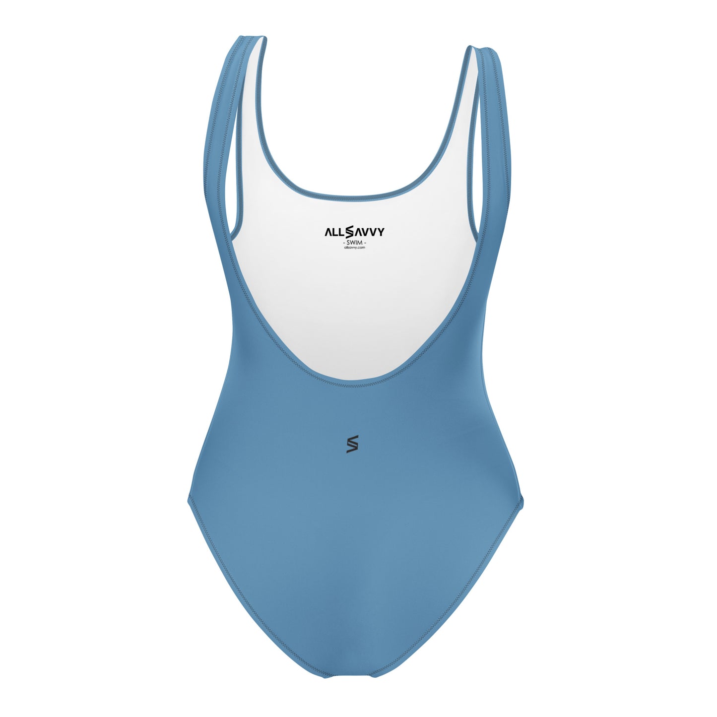 Golden Retriever Puppy Women's One-Piece Swimsuit (Blue)