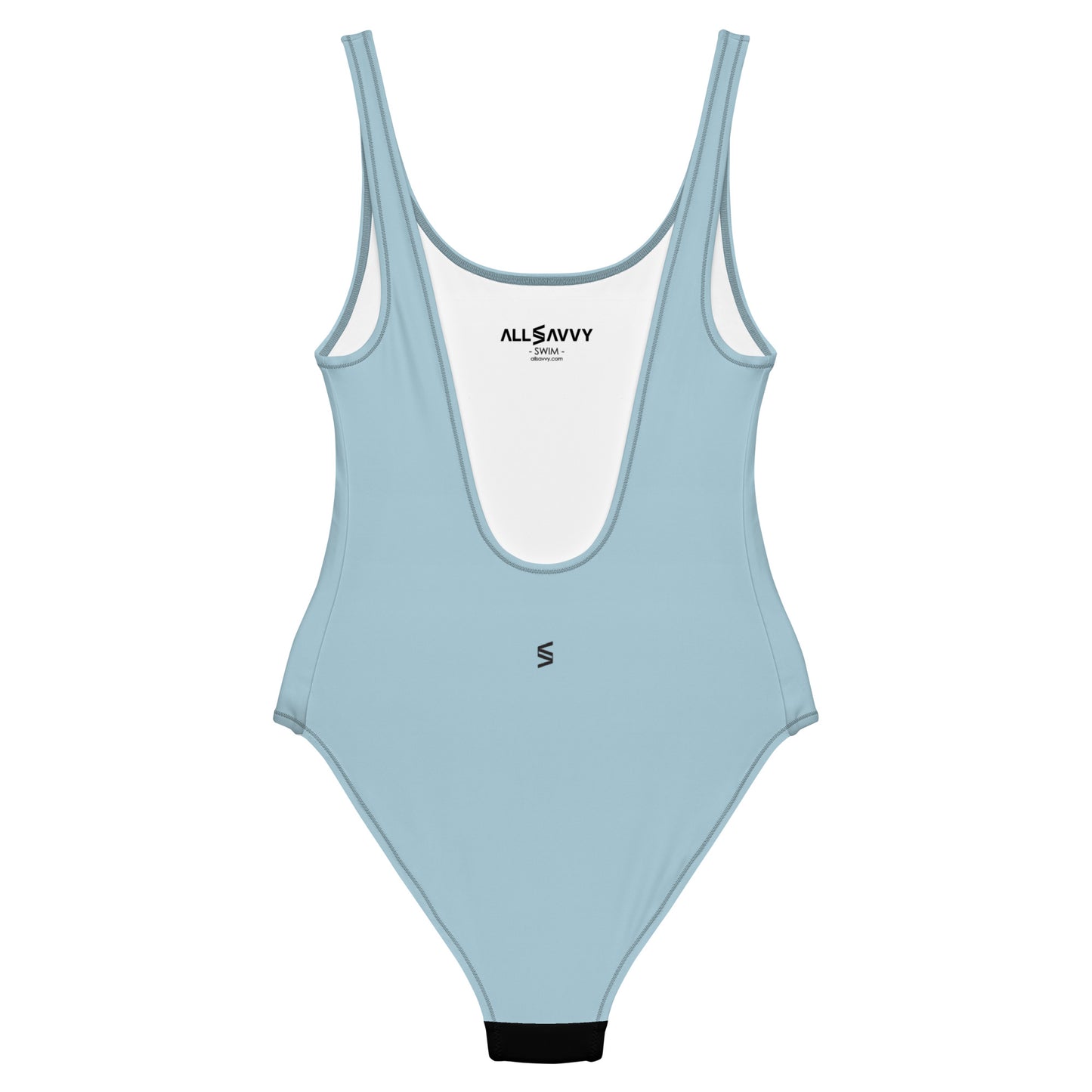 Yellow Labrador Retriever Puppy Women's One-Piece Swimsuit (Pastel Blue)