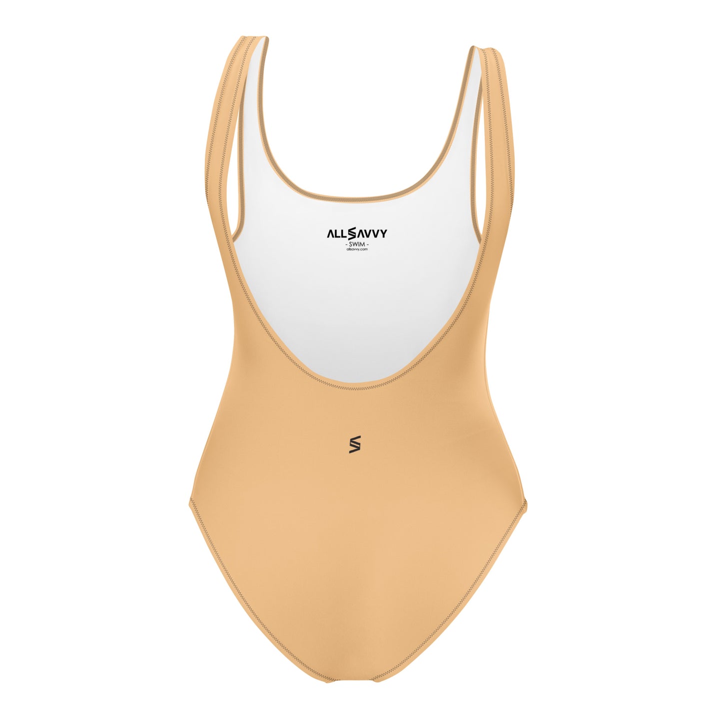 Black Labrador Retriever Puppy Women's One-Piece Swimsuit (Pastel Peach)