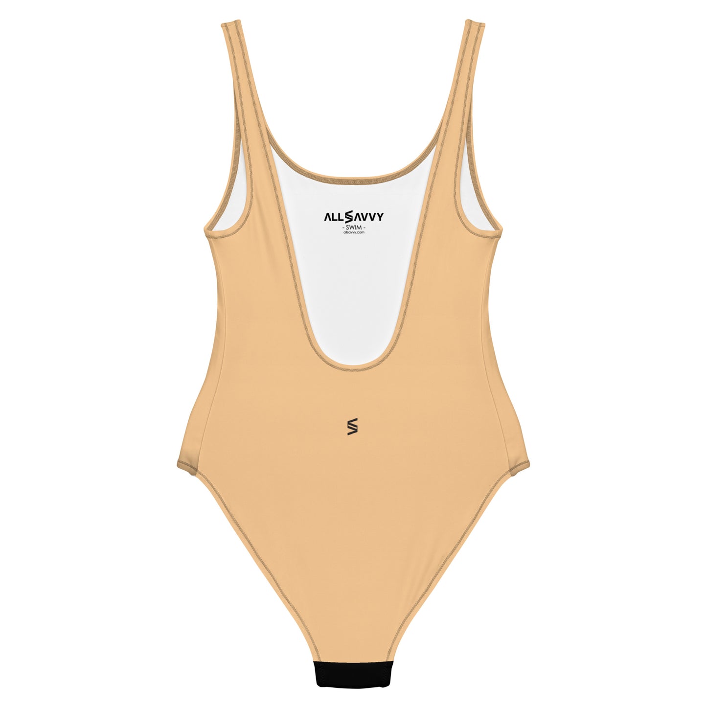 Black Labrador Retriever Puppy Women's One-Piece Swimsuit (Pastel Peach)