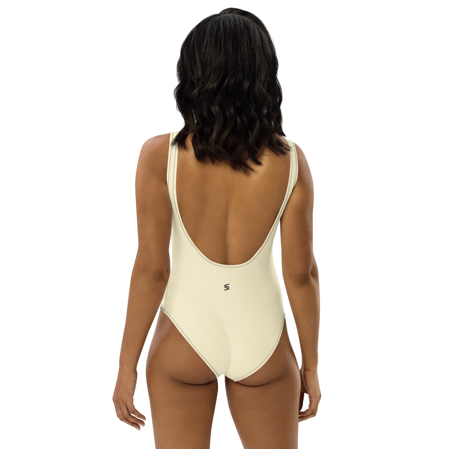 German Shepherd Puppy Women's One-Piece Swimsuit (Banana Smoothie)