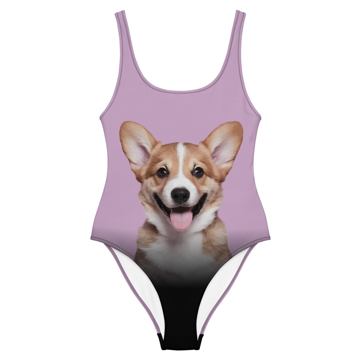 Corgi Puppy Women's One-Piece Swimsuit (Pastel Lily)