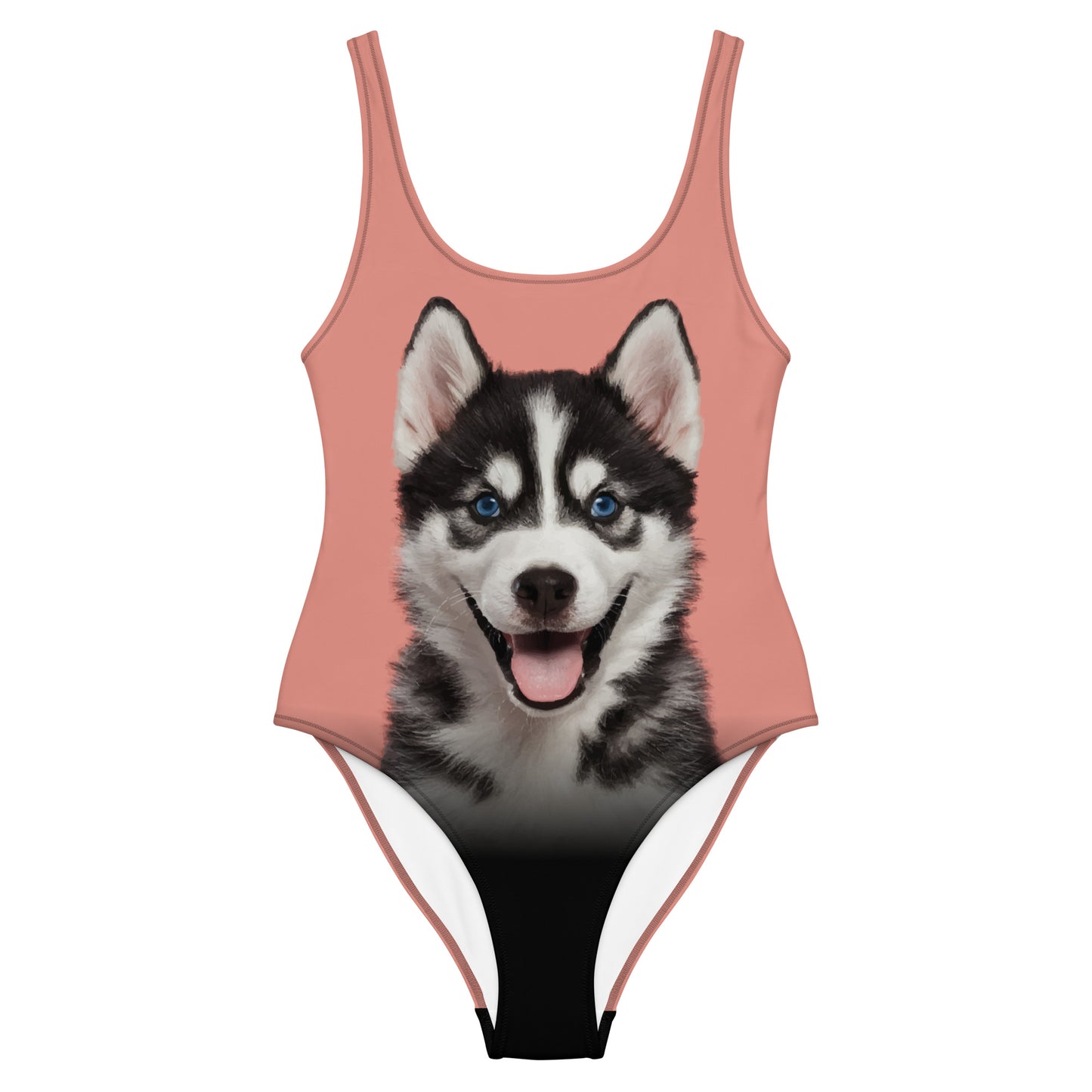 Siberian Husky Puppy One-Piece Swimsuit (Petite Orchid)