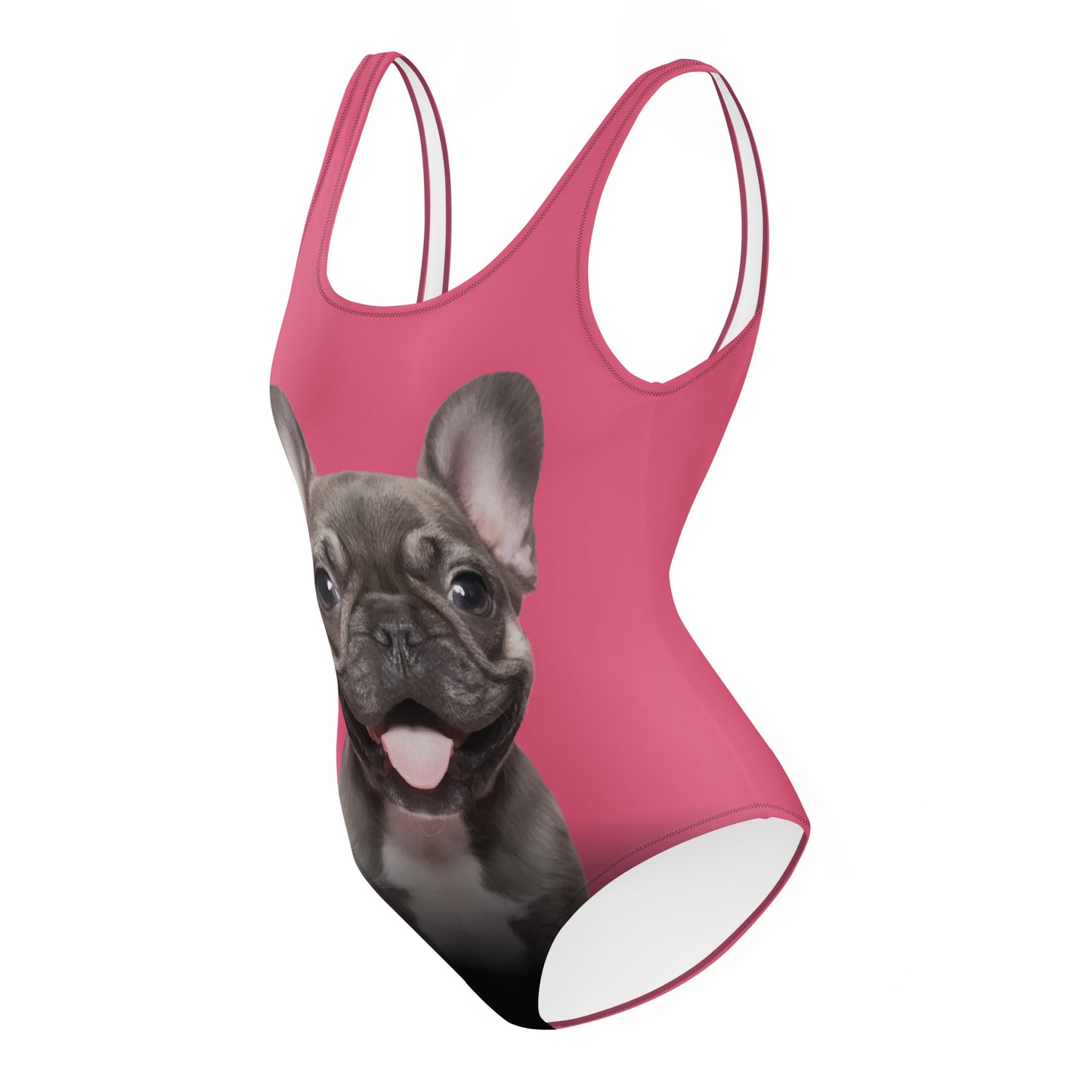 French Bulldog Puppy Women's One-Piece Swimsuit (Pink)