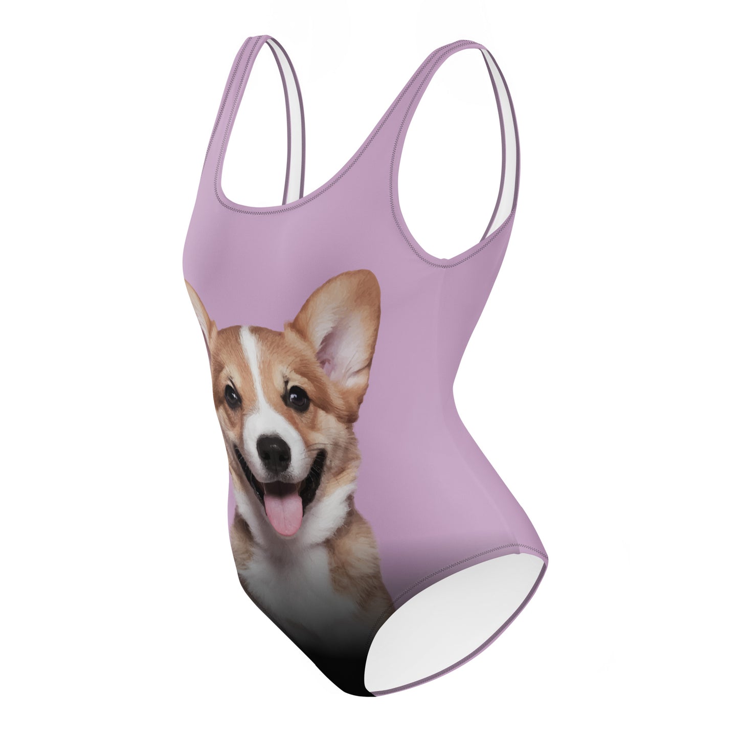 Corgi Puppy Women's One-Piece Swimsuit (Pastel Lily)