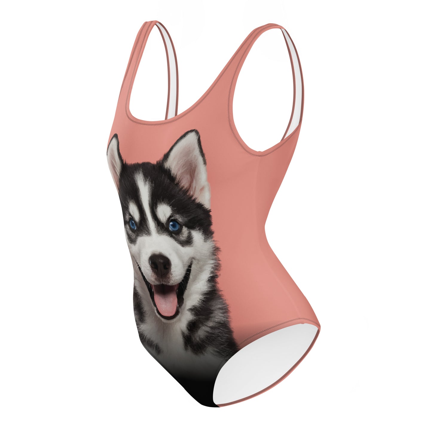 Siberian Husky Puppy One-Piece Swimsuit (Petite Orchid)