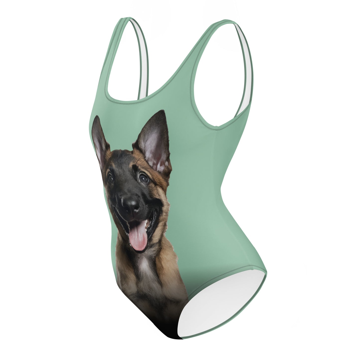 Belgian Malinois Puppy Women's One-Piece Swimsuit (Minty Pistachio)