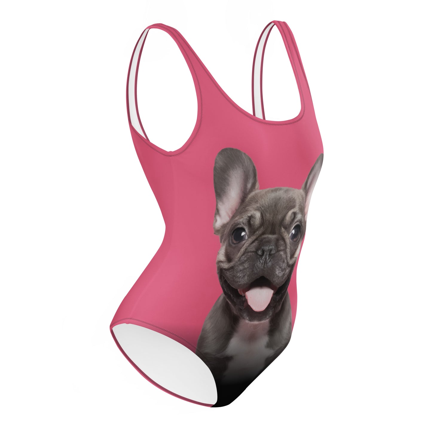 French Bulldog Puppy Women's One-Piece Swimsuit (Pink)