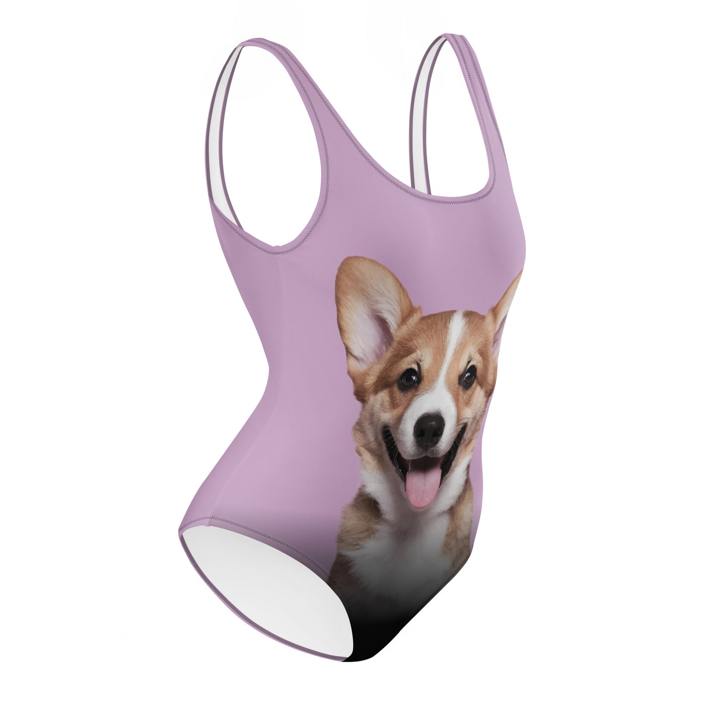 Corgi Puppy Women's One-Piece Swimsuit (Pastel Lily)