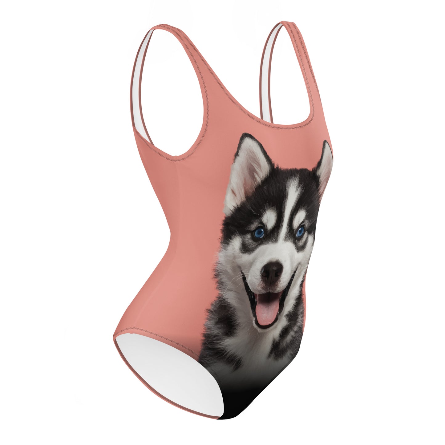 Siberian Husky Puppy One-Piece Swimsuit (Petite Orchid)