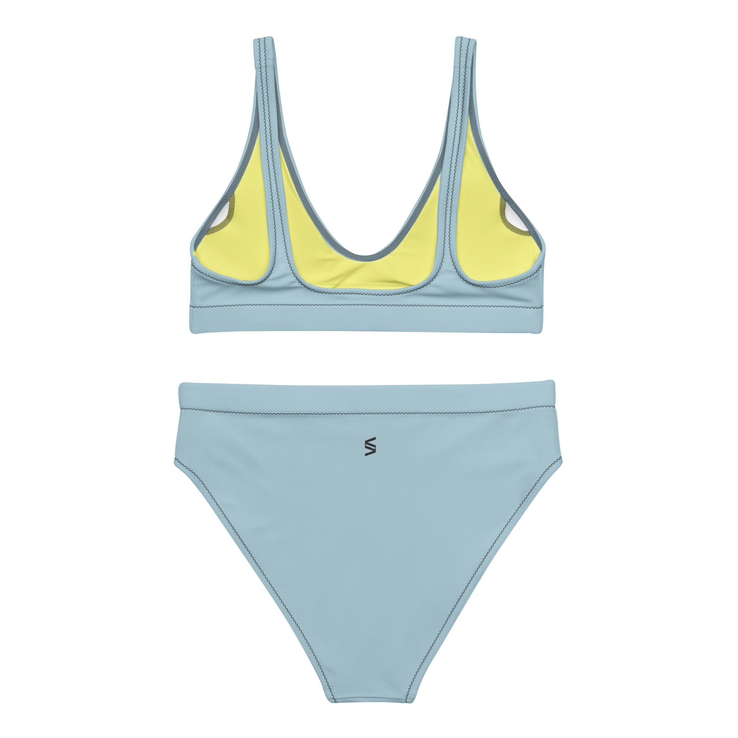 Classic Solid Color Women's Eco High-Waisted Bikini (Atmos Blue)