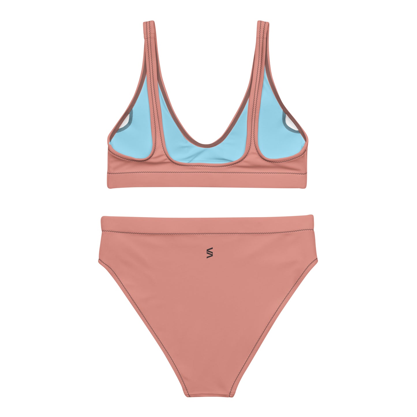 Classic Solid Color Women's Eco High-Waisted Bikini (Petite Orchid)