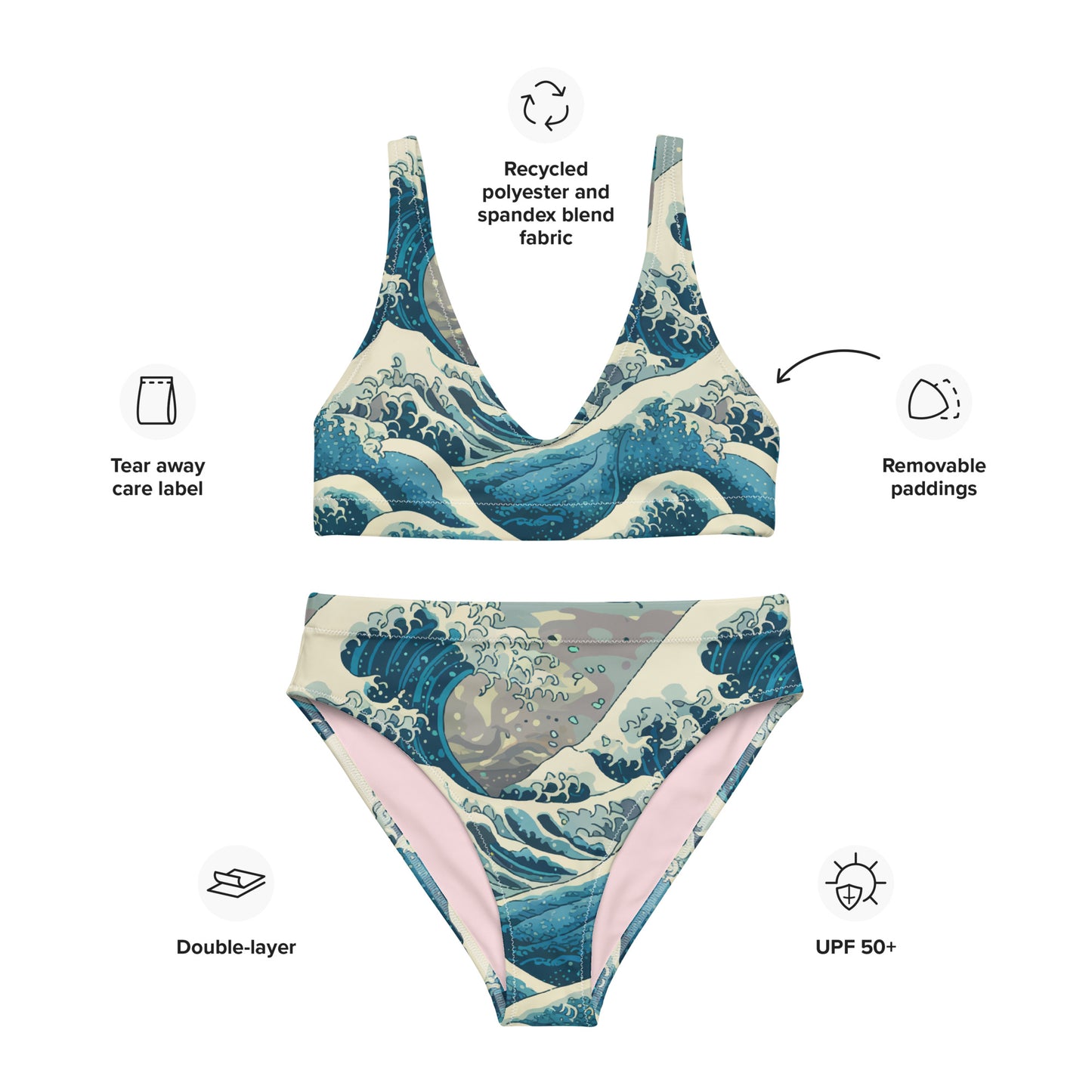Japanese Waves Women's Eco High-Waisted Bikini