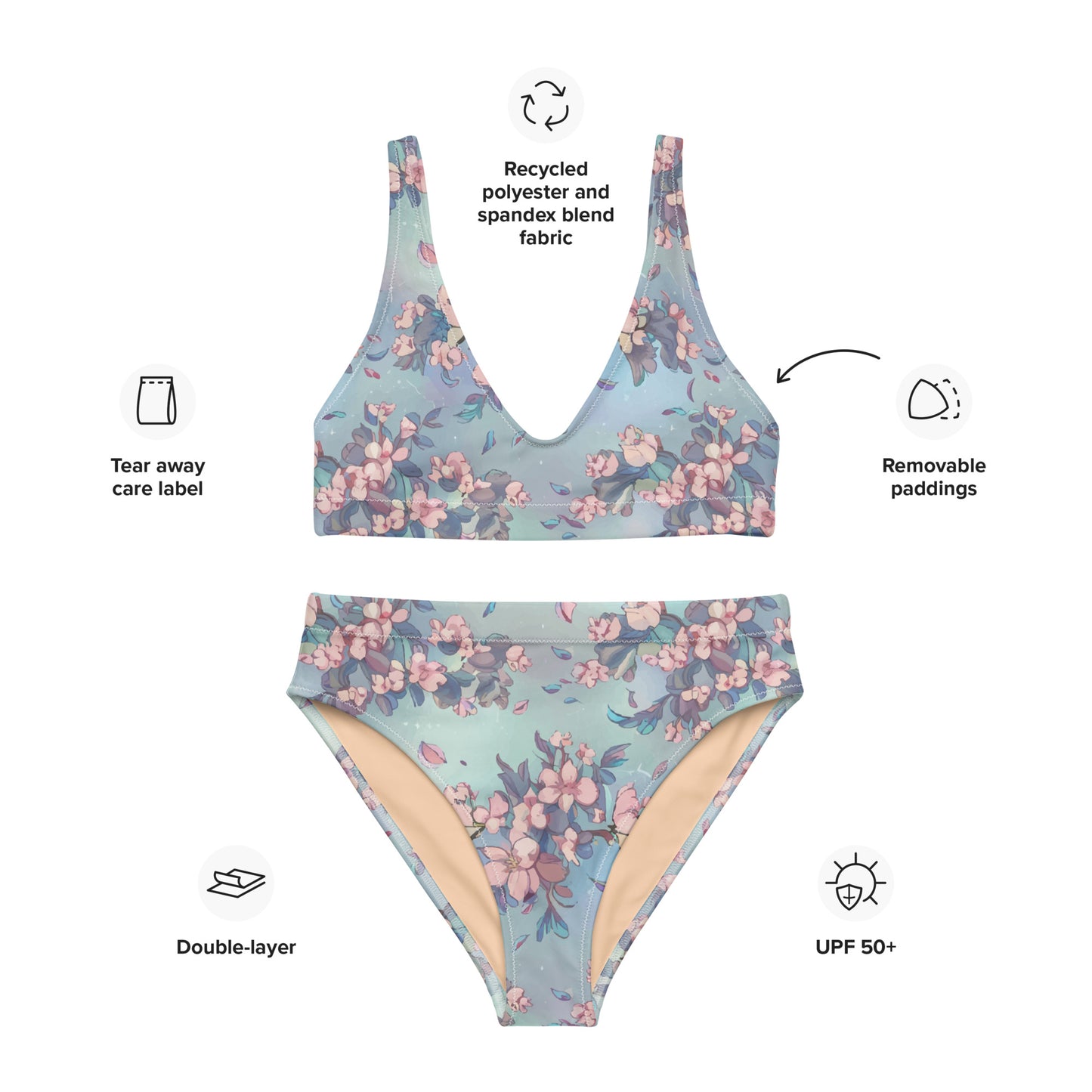 Electric Sakura Women's Eco High-Waisted Bikini