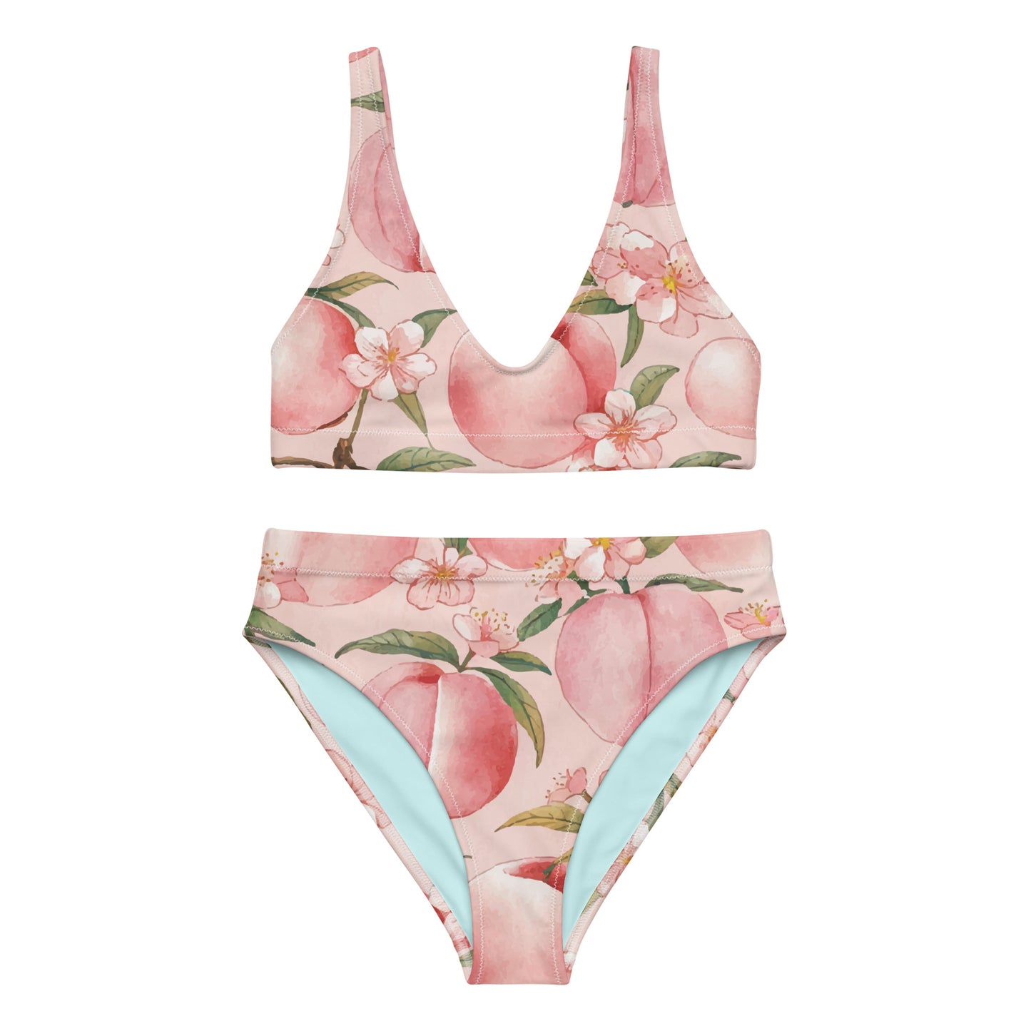 Peach Blossoms Women's Eco High-Waisted Bikini