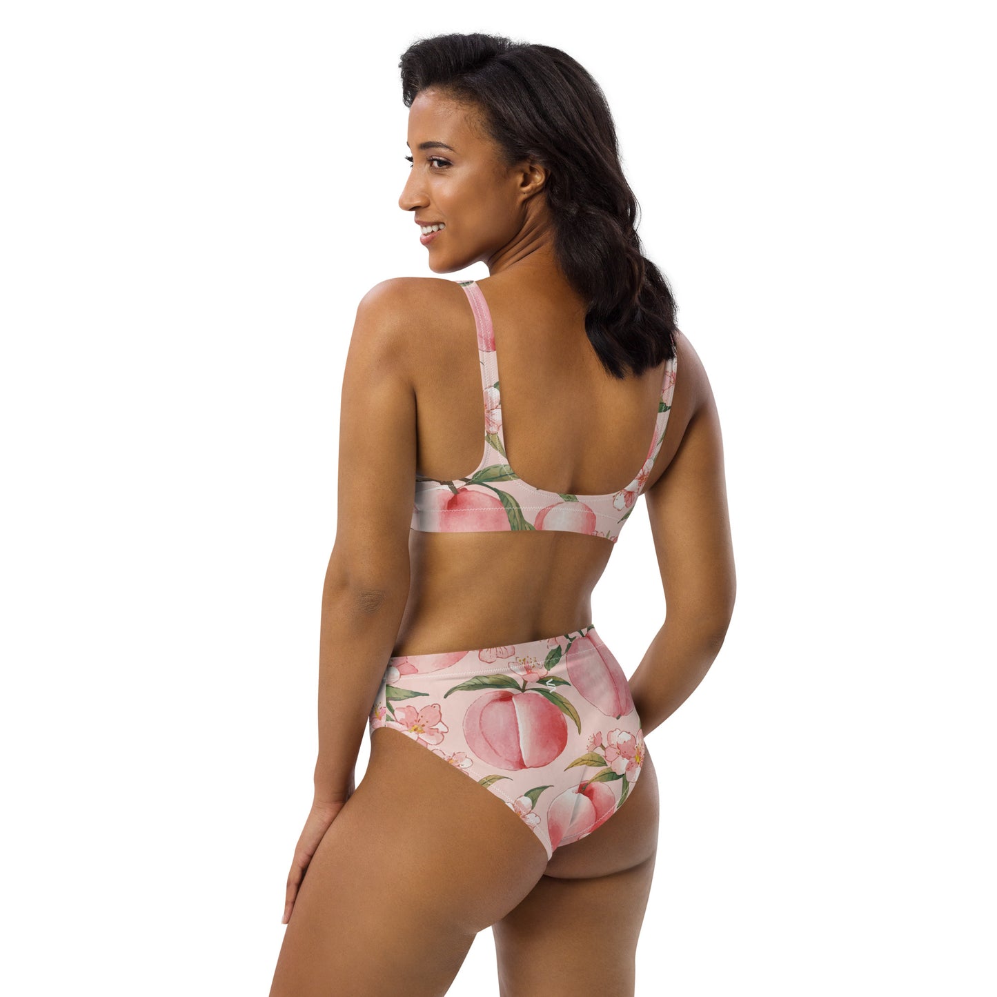 Peach Blossoms Women's Eco High-Waisted Bikini