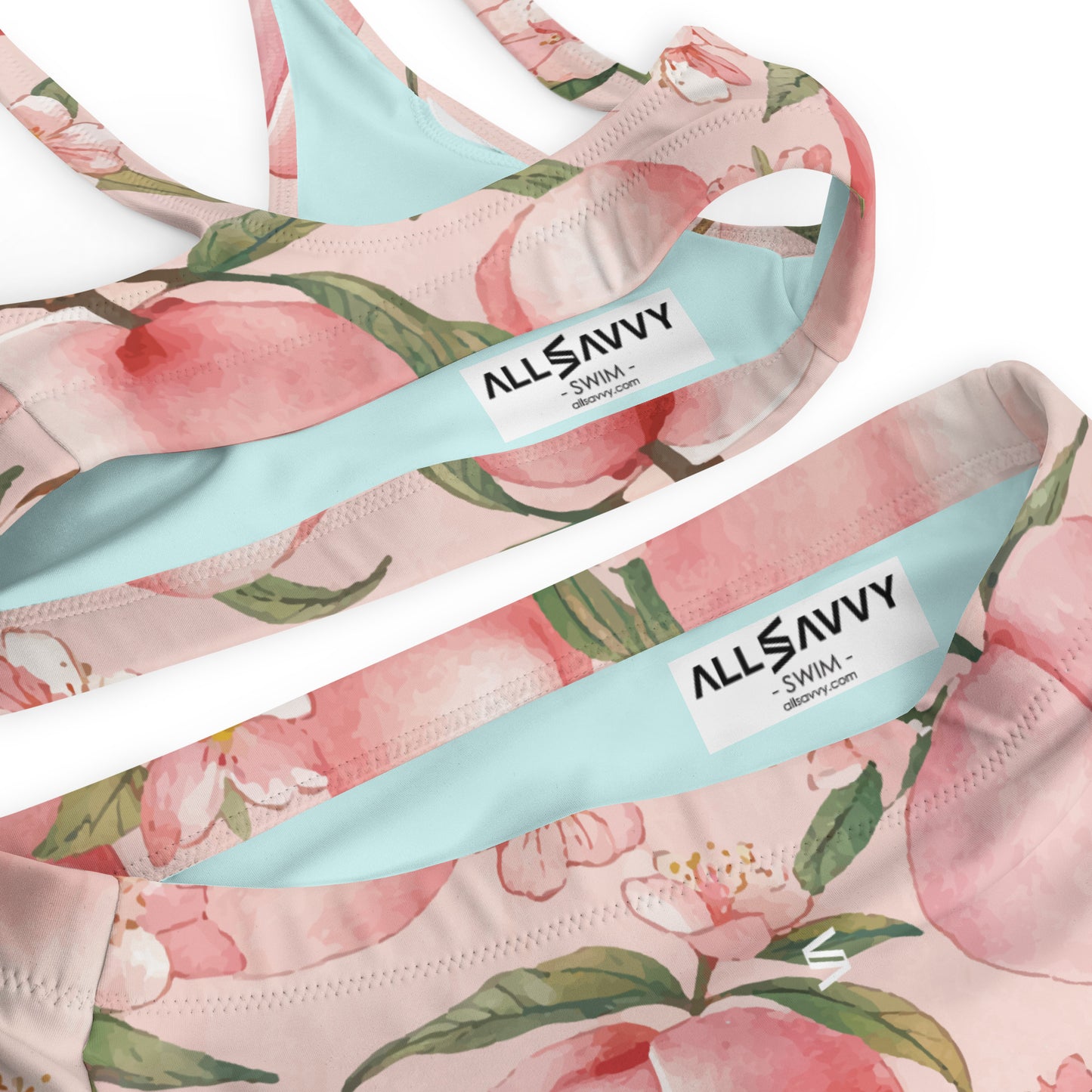 Peach Blossoms Women's Eco High-Waisted Bikini