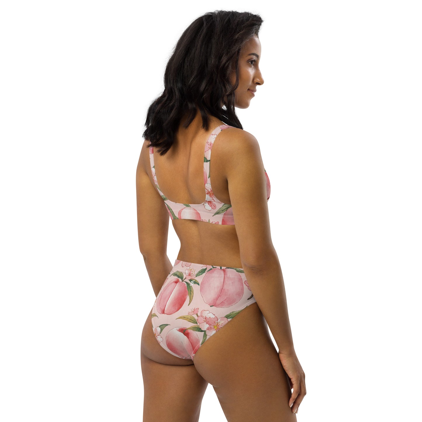 Peach Blossoms Women's Eco High-Waisted Bikini