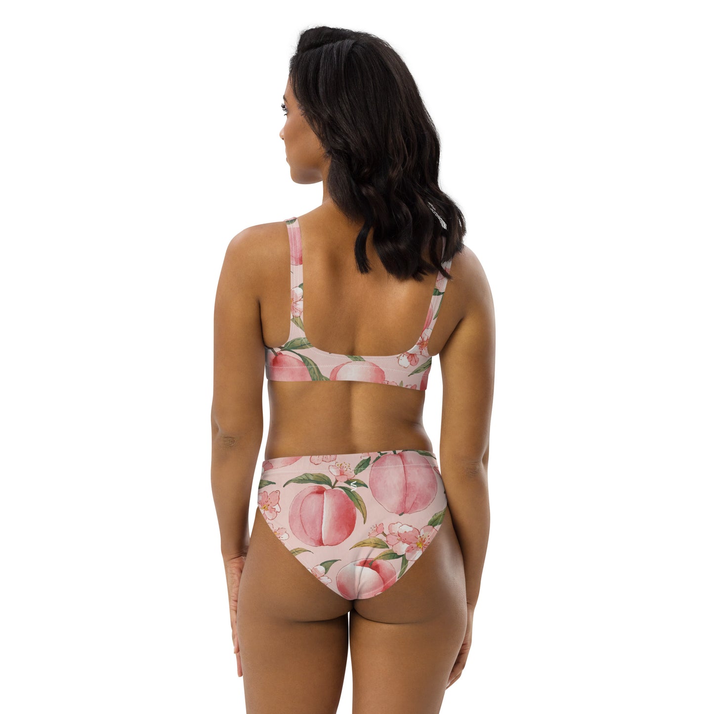Peach Blossoms Women's Eco High-Waisted Bikini